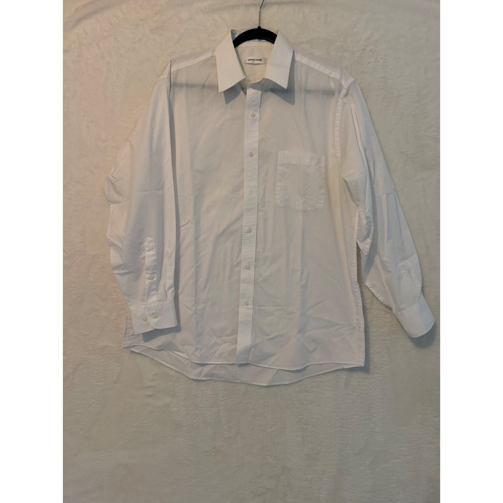 Pierre Cardin Mens White Dress Shirt 16‎ 32/33 Long Sleeve Button Down Pocket